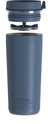 THERMOS ALTA SERIES Stainless Steel Tumbler 18 oz, Matte Steel/Espresso Black U63813
