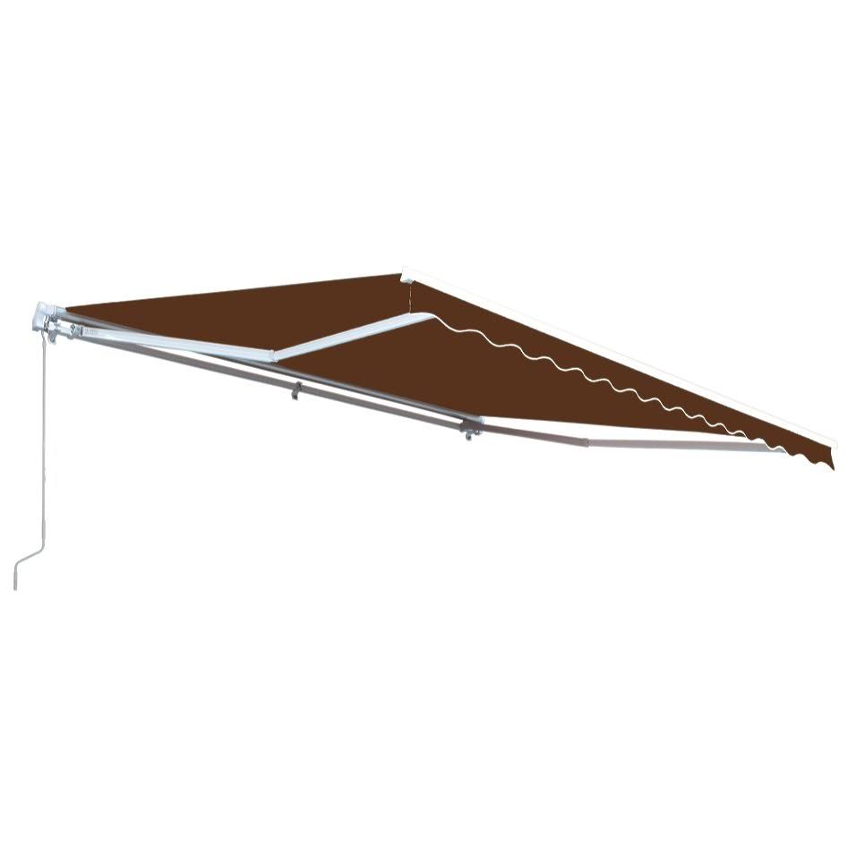 Aleko Motorized Retractable Patio Awning, Brown T710418