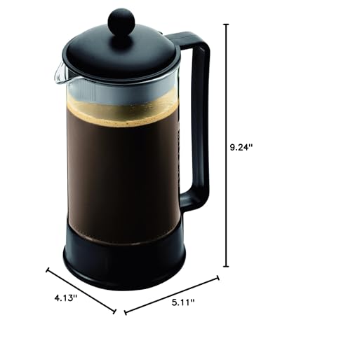 Bodum Brazil French Press Coffee Maker, 51oz, Black S748