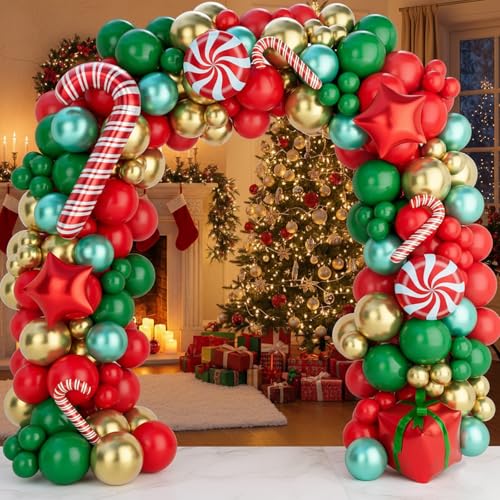Christmas Balloon Garland Arch Kit 149PCS Red Green Gold for Party Decor B1267