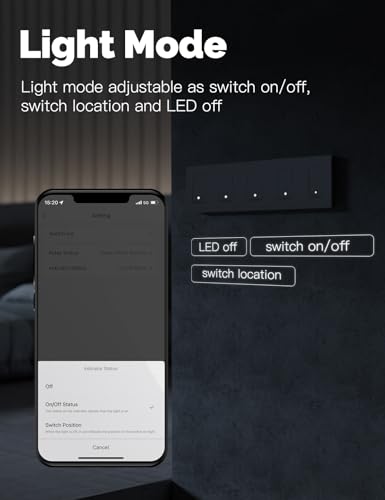 MOES Zigbee 3 Way Double Light Switch, 2 Gang Smart Wall Switch, Neutral Wire Required, Works with Alexa/Google R387067