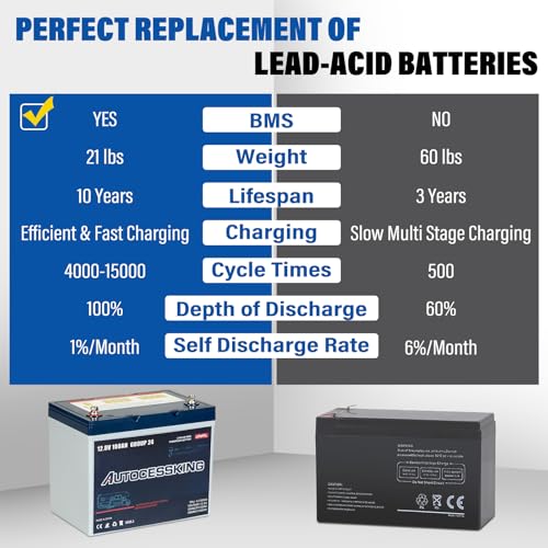 12V 100Ah BCI Group 24 LiFePO4 Battery with Low-Temp Protection F4727