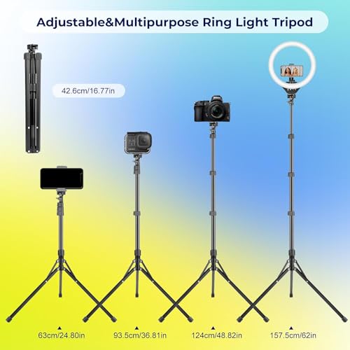 Aureday 14'' Selfie Ring Light with 62'' Tripod Stand and Phone Holder W597