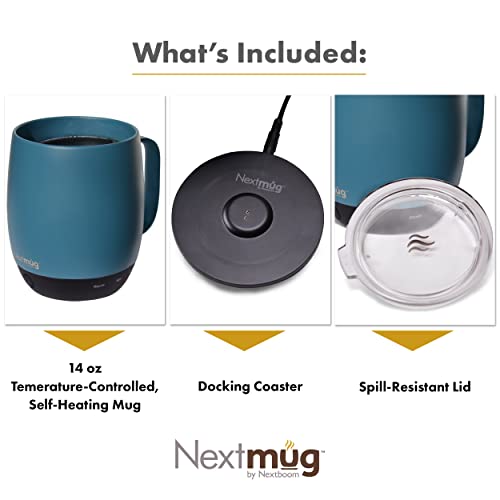 Nextmug Self-Heating Coffee Mug, 14 oz, Burgundy W7807