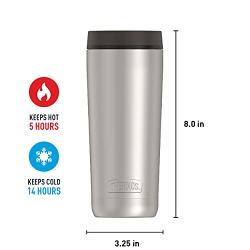 THERMOS ALTA SERIES Stainless Steel Tumbler 18 oz, Matte Steel/Espresso Black U63813