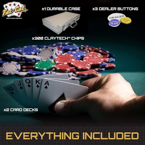 Fat Cat 11.5 Gram Claytec Poker Chip Set with Aluminum Case, 500 Chips X827