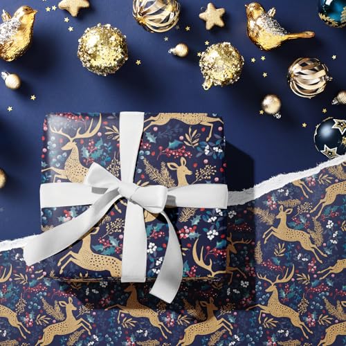 RUSPEPA Christmas Wrapping Paper Jumbo Roll Kraft Paper, Christmas Tree Design, 30 in x 100 ft U53088