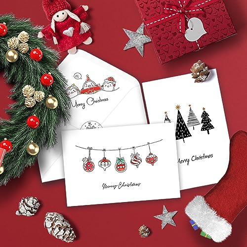 Christmas Cards - Pack of 24, 6 Assorted Designs with Envelopes, 4" x 6" Q573015
