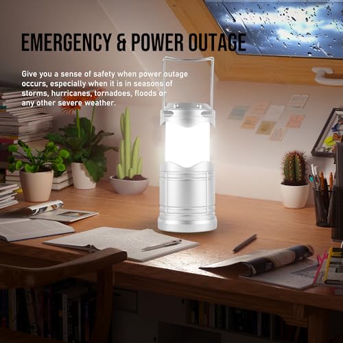 Lichamp LED Camping Lantern 4 Pack, Battery Powered Portable Hanging Light X975
