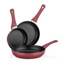 Saflon Titanium Nonstick 3 Piece Fry Pan Set 4mm Forged Aluminum with PFOA Free