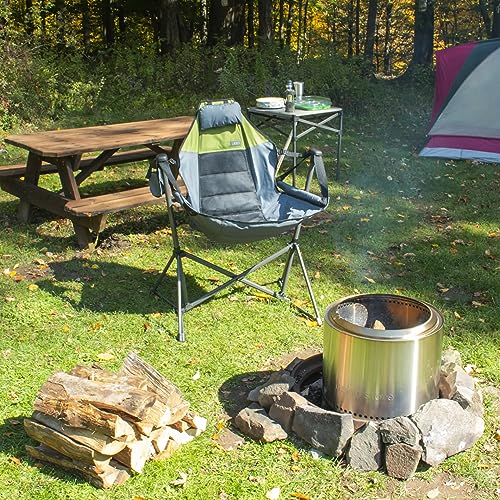 RIO Hammock Camping Chair, Steel, Adjustable Back, Folding with Pillow Cup Holder C359