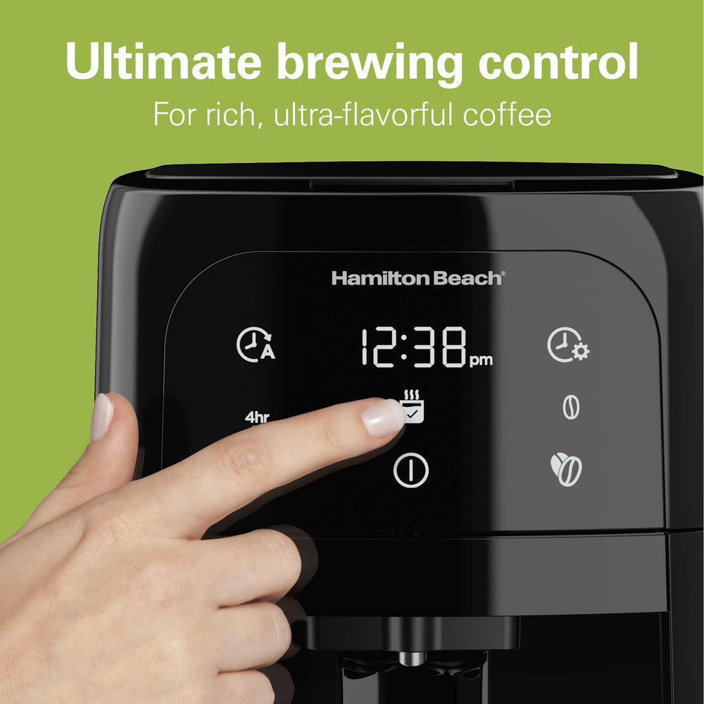 Hamilton Beach One Press Dispensing Coffee Maker, 12 Cup, Black P268