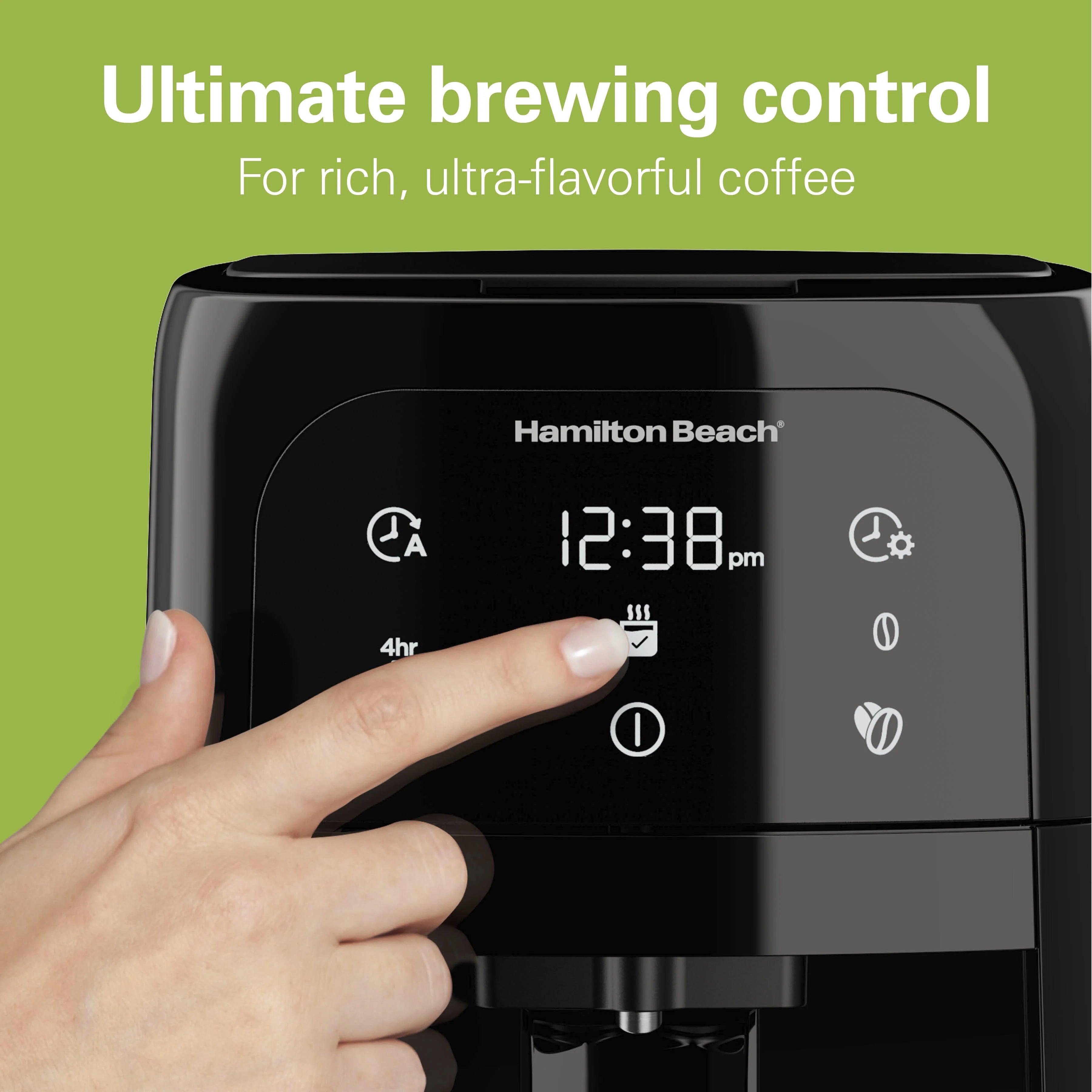 Hamilton Beach One Press Dispensing Coffee Maker, 12 Cup, Black P268
