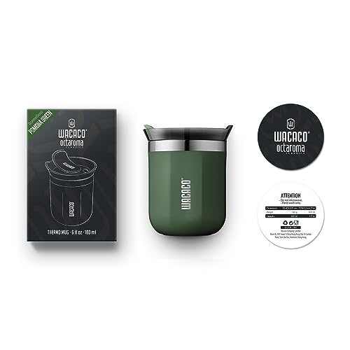 WACACO Octaroma Classico Vacuum Insulated Coffee Mug, Double-wall Stainless Steel, 6 fl oz, Carmine Red Z33030