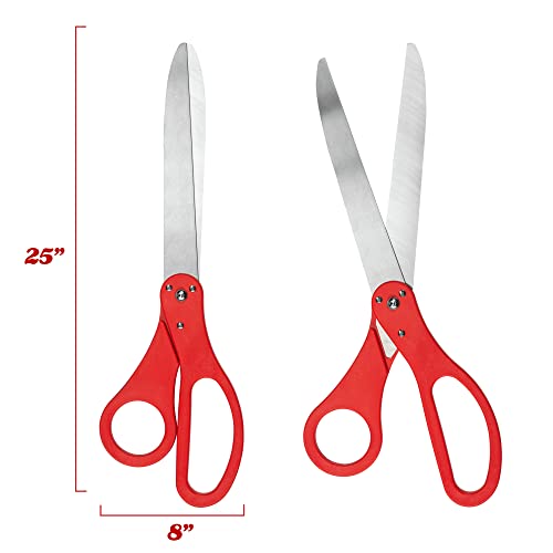 Deluxe Grand Opening Ribbon Cutting Kit - 25" Giant Scissors with Gold Satin Ribbon M4491