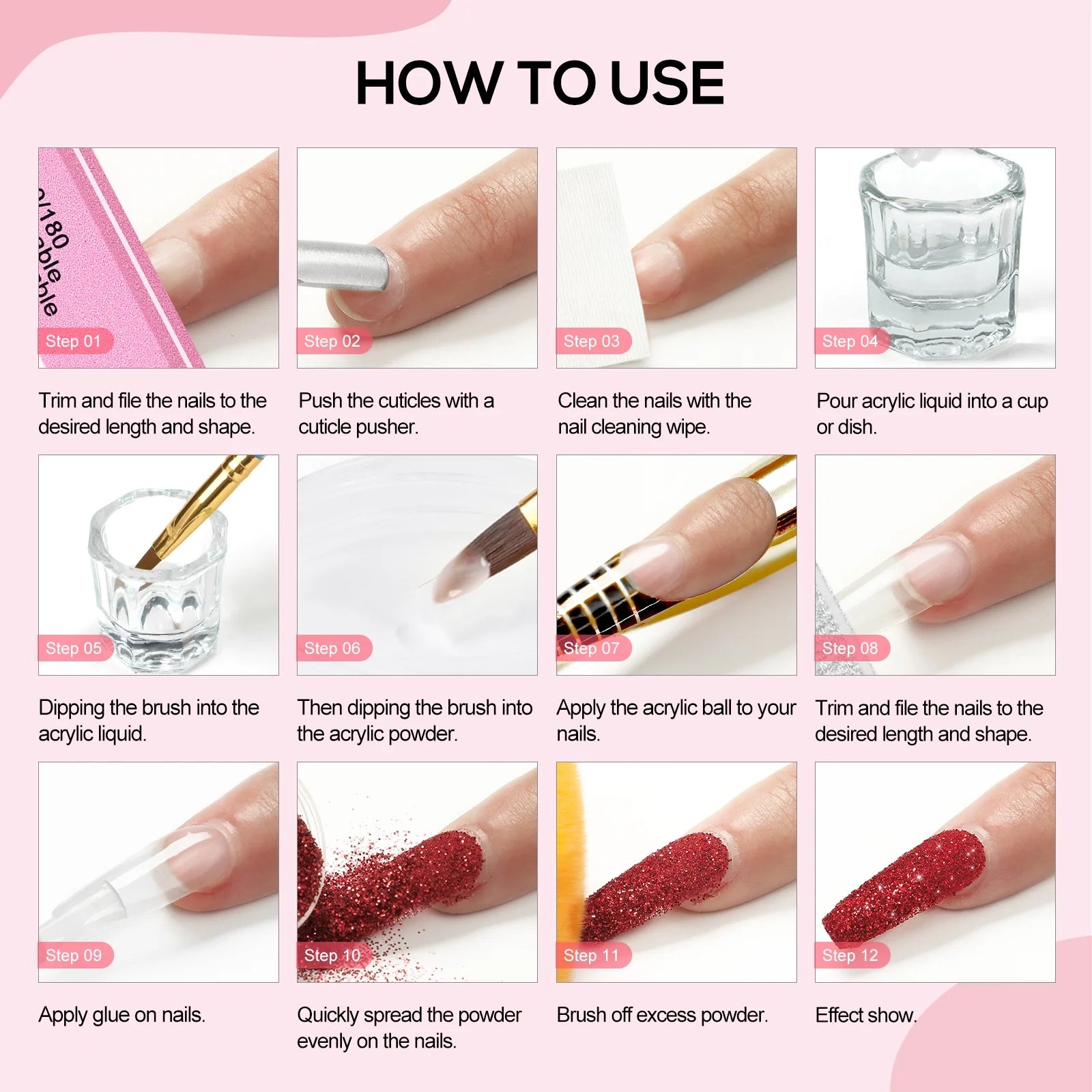 Coscelia Acrylic Nail Kit with UV Light and Nail Drill O96265