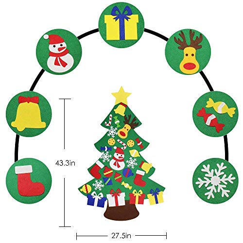 YEAHBEER Felt Christmas Tree for Toddlers with 30 Ornaments J4656