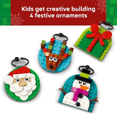 LEGO Christmas Ornament Selection Building Toys, Holiday Crafts for Kids Ages 6+ X24889