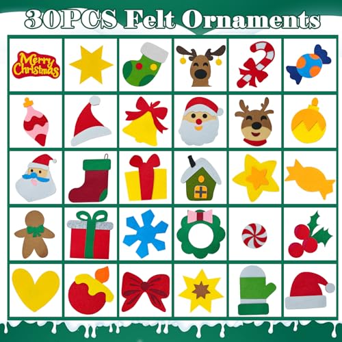 SOOVSY DIY Felt Christmas Tree Kit with Ornaments for Toddlers B57477