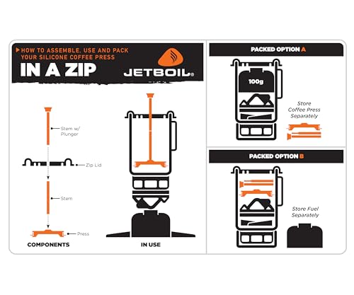 Jetboil Silicone French Press Coffee Maker for Camping Z20420