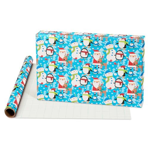 American Greetings Kids Christmas Wrapping Paper Set, 120 sq ft, 4 Rolls with Bows and Tags I837576