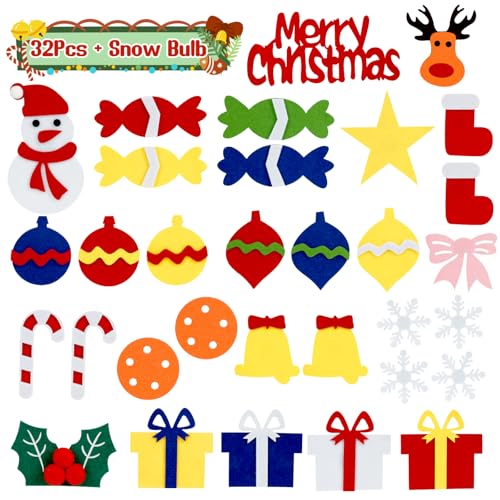 YEAHBEER Felt Christmas Tree for Toddlers with 30 Ornaments J4656