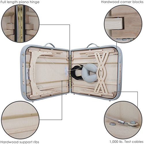 EARTHLITE Premium Portable Massage Table Package SPIRIT with Flex-Rest Face Cradle & Strata Face Pillow, Carry Case, Made in USA E382