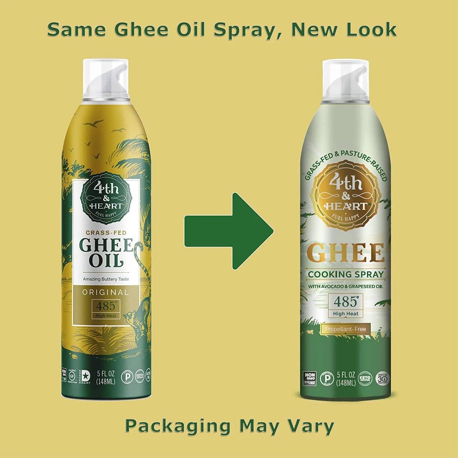 4th & Heart Original Ghee Oil Cooking Spray, 5 oz, Non-Stick High Heat Blend, Keto Z408723
