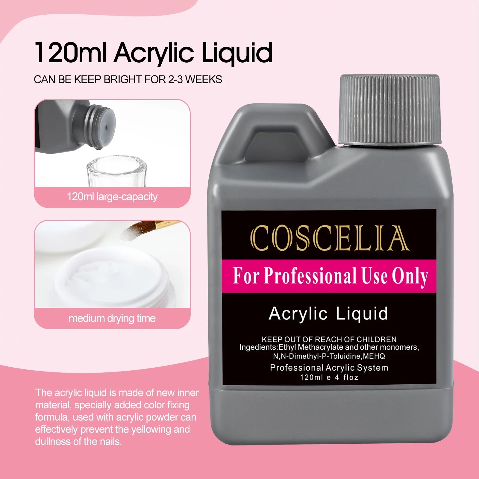 Coscelia Acrylic Nail Kit with UV Light and Nail Drill O96265