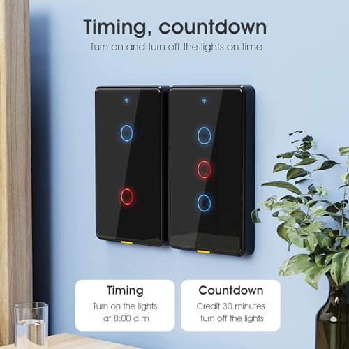 Zigbee Smart Touch Wall Light Switch 3 Gang, No Neutral Wire, Works with Alexa Z88563