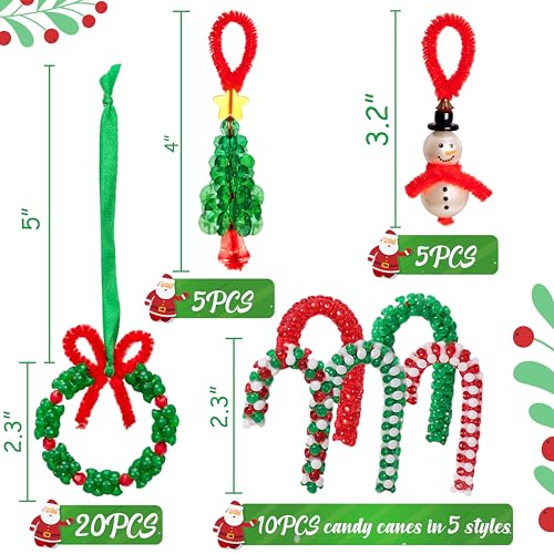 Beaded Ornament Kit for Kids Adults, Christmas Crafts, 40 Pieces B935700