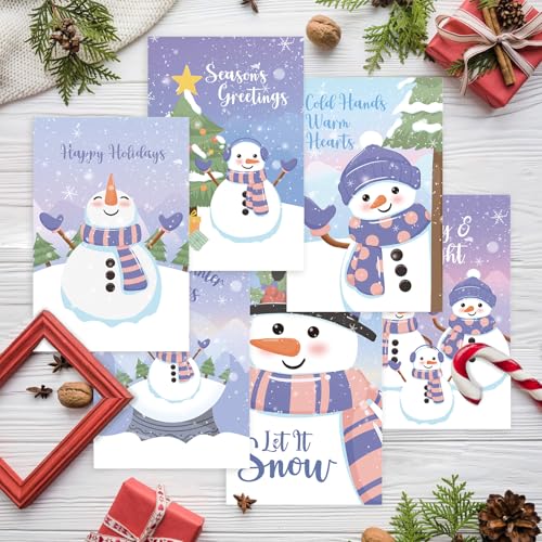 SuperShunhu 24 Cute Snowman Christmas Cards with Envelopes, 4x6 Inch T41132