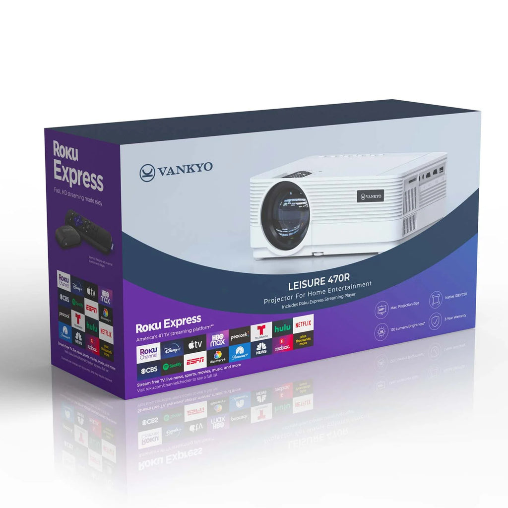 VANKYO Leisure 470 HD Mini Projector with Roku Express Streaming Player W214069