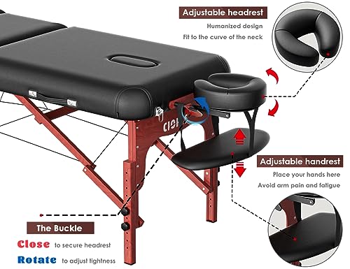 CLORIS 84" Portable Massage Table with Carrying Bag Z191211