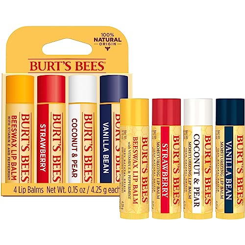 Burt's Bees Lip Balm 4-Pack, Pink Grapefruit, Mango, Coconut & Pear, Pomegranate C323915
