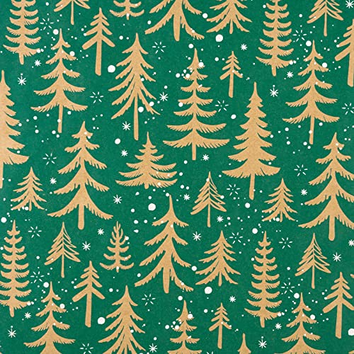 RUSPEPA Christmas Wrapping Paper Jumbo Roll Kraft Paper, Christmas Tree Design, 30 in x 100 ft U53088