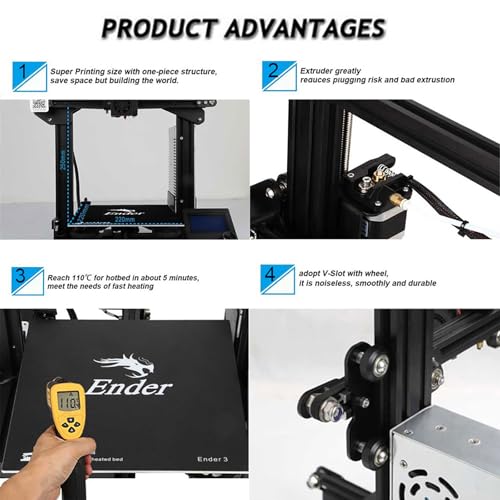 Creality Ender 3 3D Printer with Resume Printing, 8.66x8.66x9.84 inches Z505
