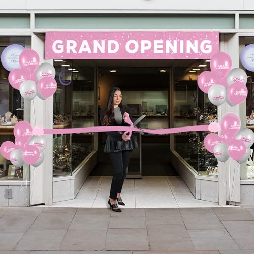 Deluxe Grand Opening Ribbon Cutting Kit - 25" Giant Scissors with Gold Satin Ribbon M4491