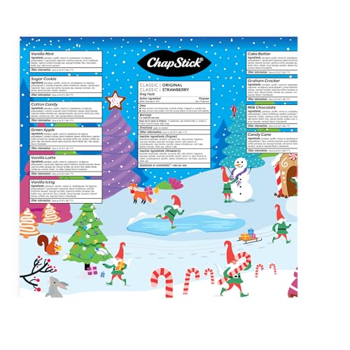 ChapStick Advent Calendar 2025, 12-Pack Lip Balm Gift Set, 0.15 Oz Each M609540