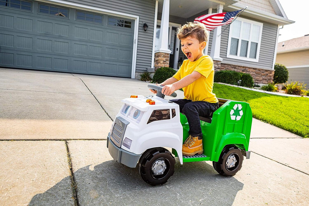 Kid Trax Real Rigs Toddler Recycling Truck Ride On Toy, 6V Battery, Ages 1.5-4 H3342