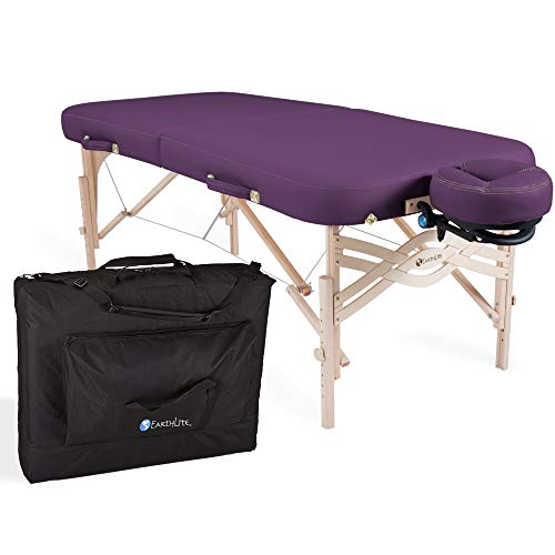 EARTHLITE Premium Portable Massage Table Package SPIRIT with Flex-Rest Face Cradle & Strata Face Pillow, Carry Case, Made in USA E382
