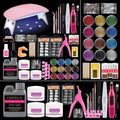 Coscelia Acrylic Nail Kit with UV Light Nail Drill 3 Basic Color MMA Liquid Set for Nail Extension