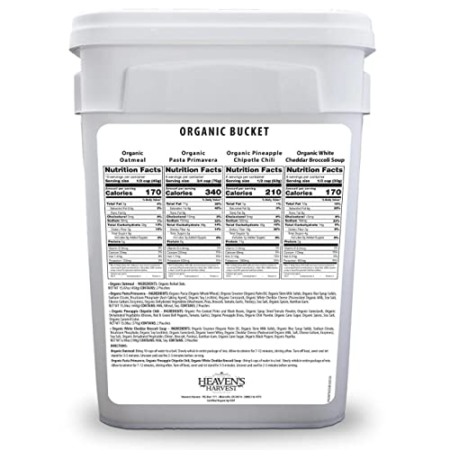 Heaven’s Harvest 25-Year Family Food Kit, Freeze Dried Emergency Food Supply in Waterproof Bucket J222
