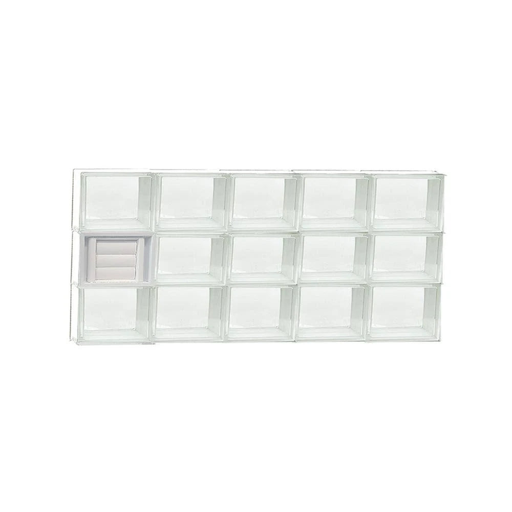 Clearly Secure 38.75 in. x 17.25 in. x 3.125 in. Frameless Clear Glass Block Window with Dryer Vent