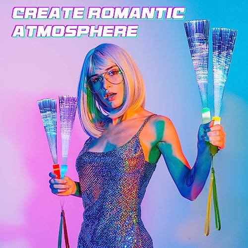 Kasyat 10 Pieces LED Fiber Optic Glow Wands for Party Favors P397