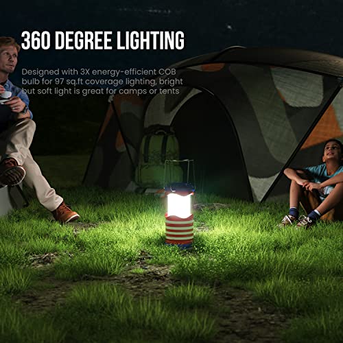 Lichamp LED Camping Lantern 4 Pack, Battery Powered Portable Hanging Light X975