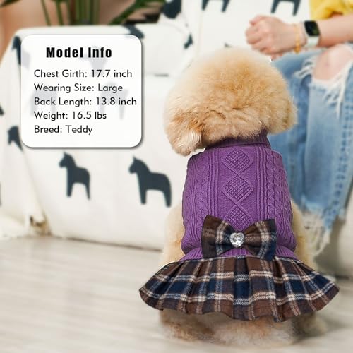 KYEESE Dog Sweater Knitwear with Bowtie for Small Dogs R875009