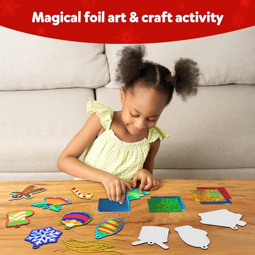 Skillmatics Foil Fun Christmas Ornaments, Mess Free Art Craft Kit for Kids Ages 4-9 S207