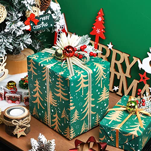RUSPEPA Christmas Wrapping Paper Jumbo Roll Kraft Paper, Christmas Tree Design, 30 in x 100 ft U53088