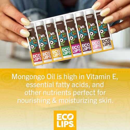 Mongo Kiss USDA Organic Lip Balm Set 8-pack with Mongongo Oil & Cocoa Butter B2380
